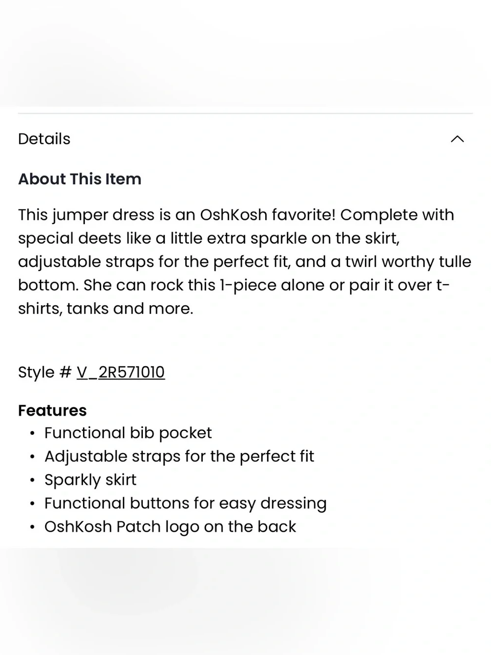NWT OshKosh Girls' Pink Sparkle Skirt Dress